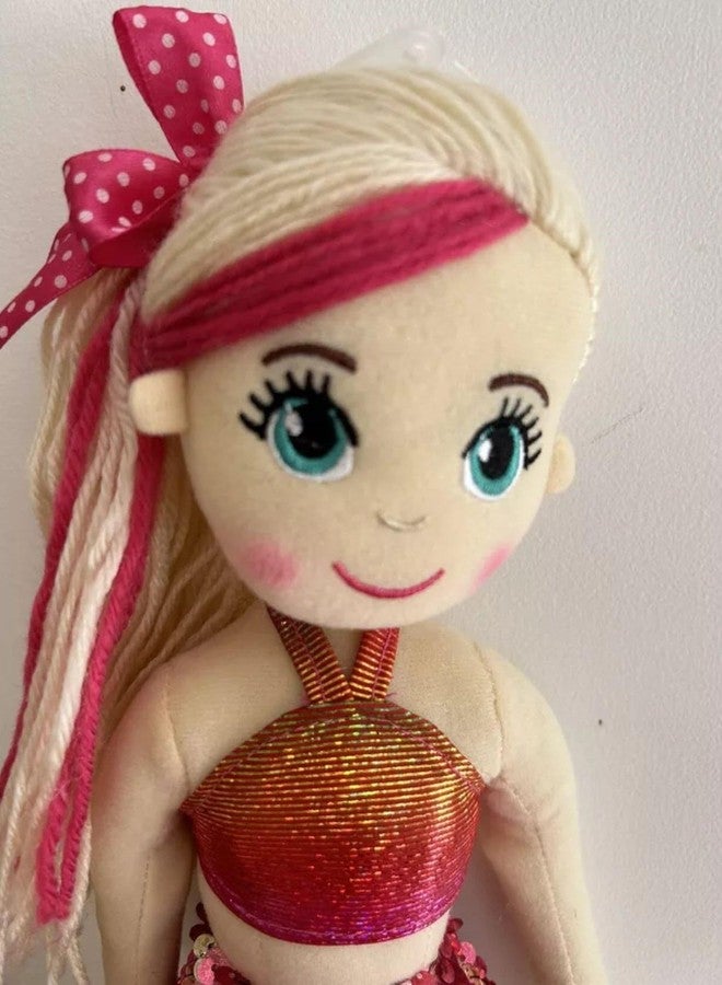 تيكلز دمية حورية البحر الناعمة من تيكلز، ذات ذيل لامع مزين بالترتر وشعر مزين بفيونكة، هدية مثالية للأطفال من الأولاد والبنات في أعياد ميلادهم (اللون: وردي، الحجم: 45 سم) - Image 2